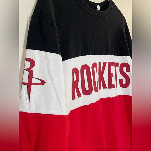 Houston Rockets Women's Colorblock Sweatshirt - Red, White, and Black - Picture 2 of 5